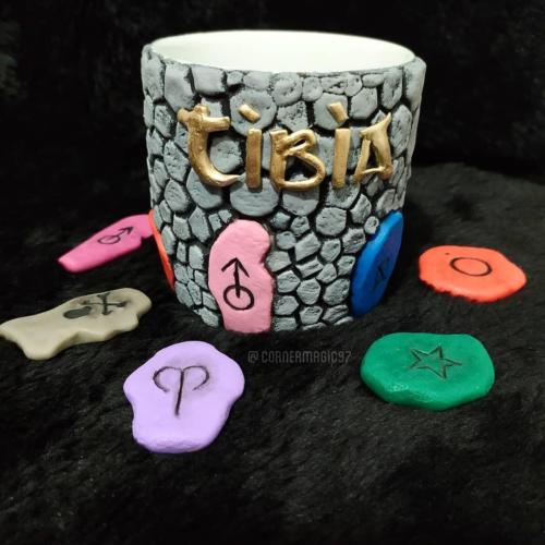 A mug in Tibia style made by Corner Magic