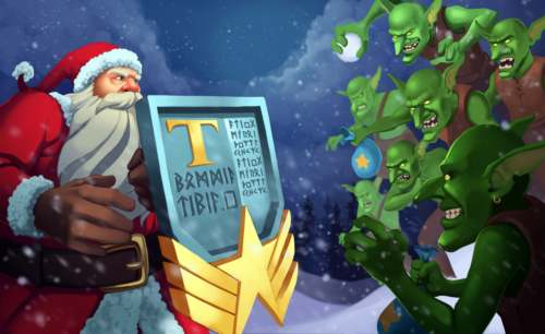 "Santa Claus with Journal Shield" by Gustavo Santiago